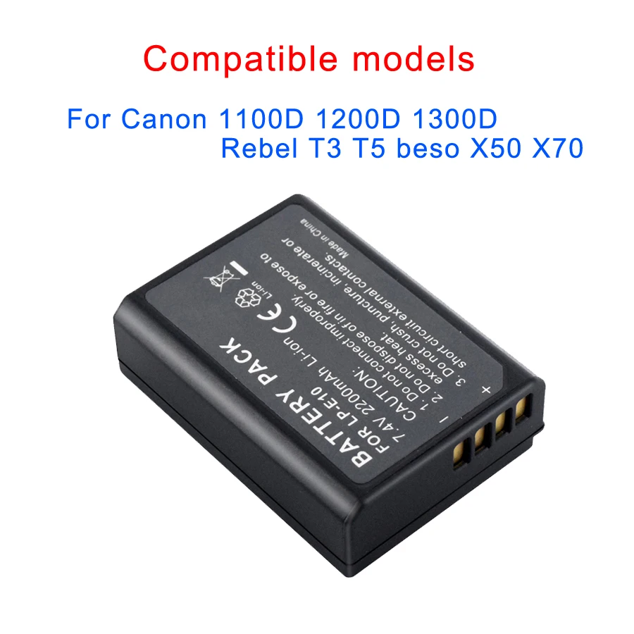 PALO цифровые батареи 2200 мАч LP E10 Камера Батарея для Canon 1100D 1200D 1300D Rebel T3 T5 поцелуй X50 X70
