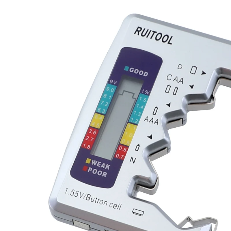Цифровой тестер емкости аккумуляторов 9 В мини анализатор 1 55 в кнопочных
