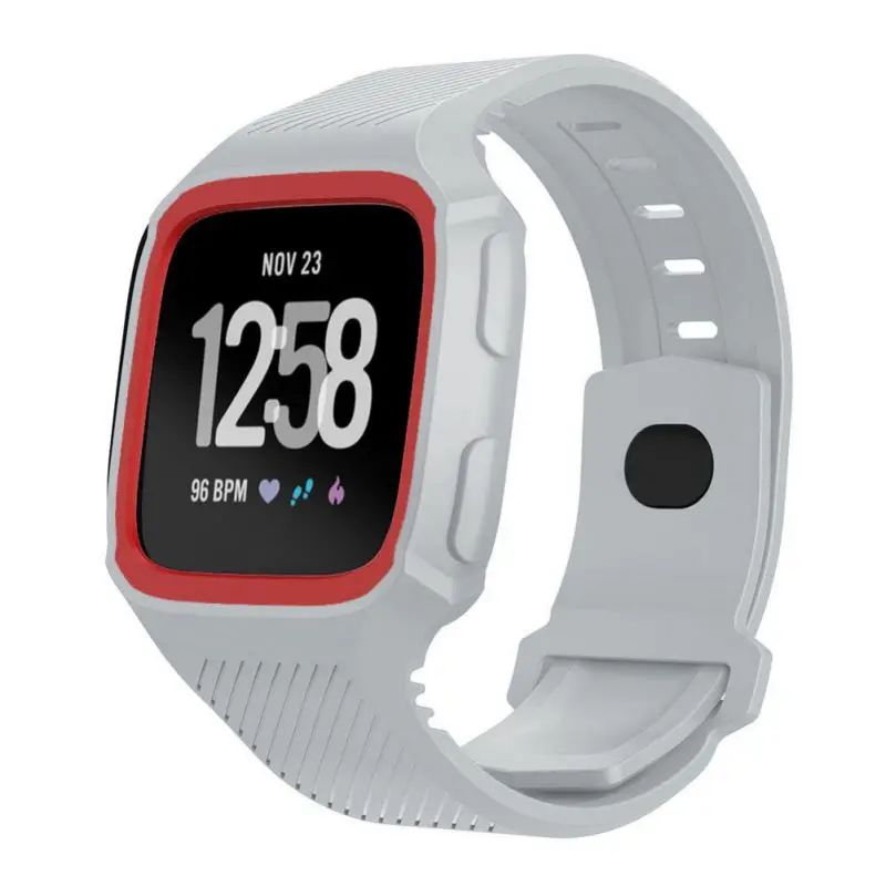 2в1 Silikon Für Fitbit Versa повязка на запястье ремешок Mit Volle schutzhulle Abdeckung Rahmen Uhr ремешок на запястье Für Fitbit Versa