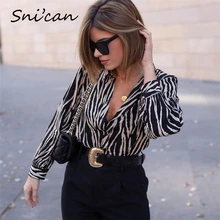 Aliexpress - Snican Black Zebra Striped blouse Women Long Sleeve Fashion Office Ladies Satin Shirts Haut Femme Elegant Sprint Za Tops 2021