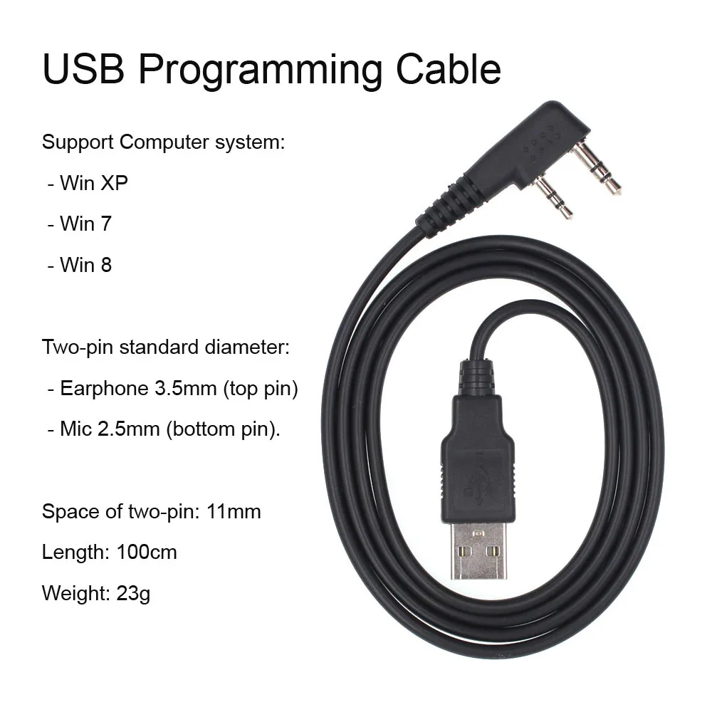 

Оригинальный USB-кабель для программирования Baofeng DM-1702 DM-5R DM-1701 DMR, цифровой радиоприемник, кабель для ПК