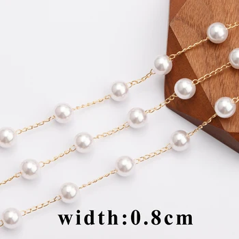 

Sanying C104 18K gold-plated 0.3 micron plastic pearl chain for diy bracelet necklace jewelry making accessories 3m/lot