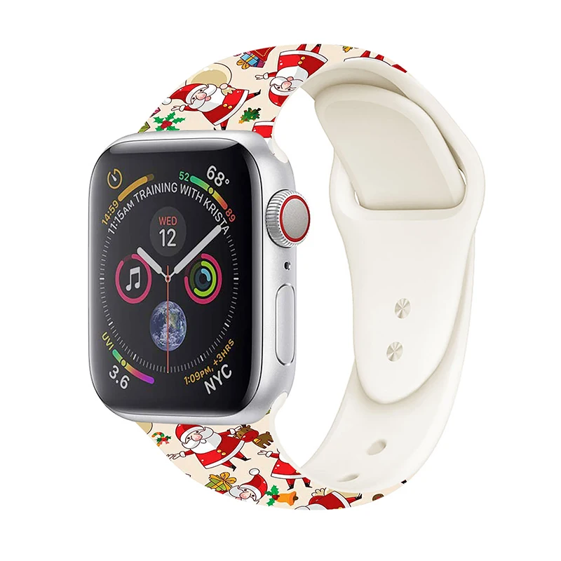 Ремешок с рождественским узором для Apple watch 5/4/3/2/1 ремешок 40 мм 38 44 42 iwatch мягкий