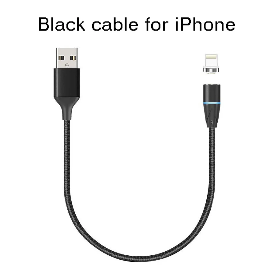 CANDYEIC 1 м Micro USB Магнитный кабель для huawei mate iPhone11 Pro Max Xiaomi Redmi sony samsung LG MOTO Honor usb type-C кабель - Цвет: 12G Black For iPhone