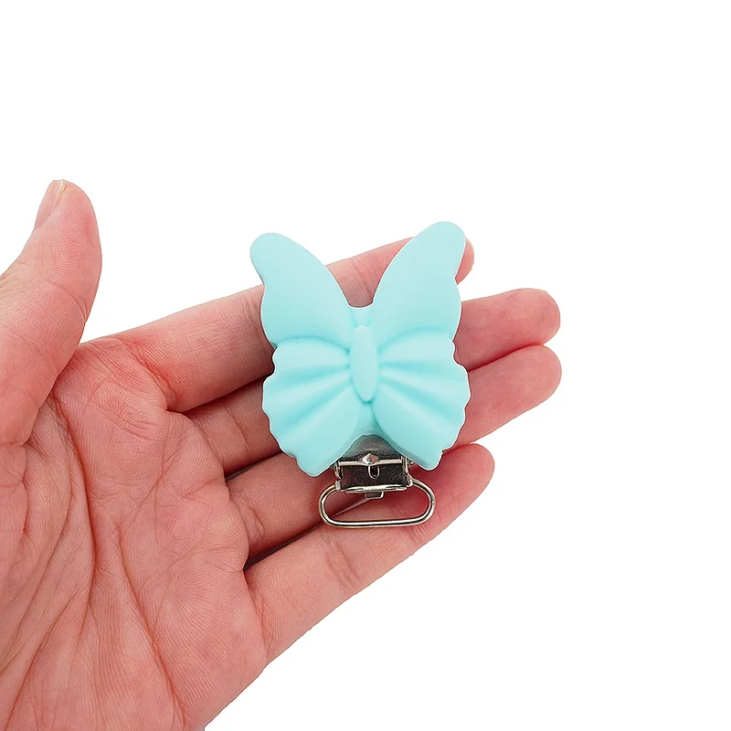 Chenkai 10PCS Silicone Butterfly Clips Baby Cute Animal Teether Dummy Pacifier BPA Free Soother Nursing Jewelry Toy Accessory