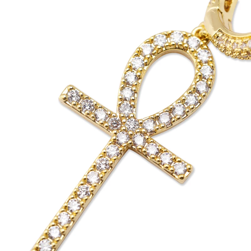 TOPGRILLZ Iced циркон крест АНХ Серьги Золото Серебро Цвет Микро с инкрустацией aaa Bling CZ камень серьги для мужчин женщин хип хоп ювелирные изделия