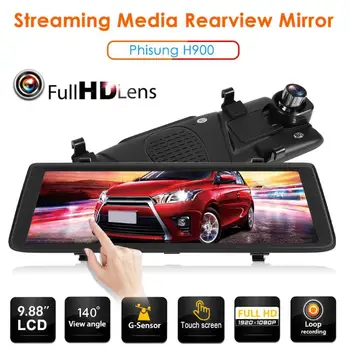 

Phisung H900 Full HD 1080P Car DVR Camera 9.88 inch Rearview Mirror Digital Video Recorder Dashcam Touch Screen DVR Cameras New