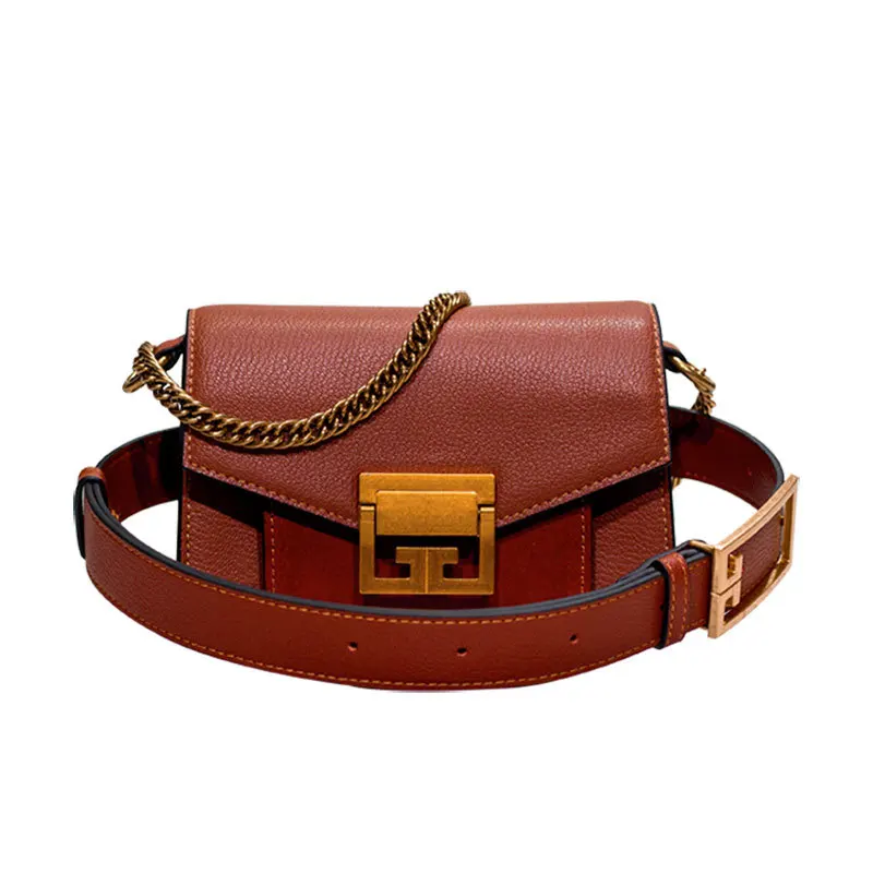 

Fashion Brand bag style women handbag luxury genuine leather flap cross body messenger bags lady Waist Packs