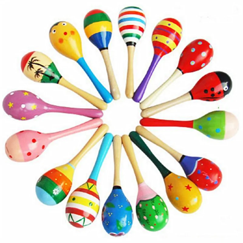 1 шт., Новое поступление, деревянный колокольчик, погремушка, звуковая игрушка, музыкальный инструмент, подарок для ребенка, детские игрушки для развлечения - Цвет: Random Color