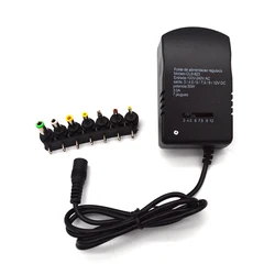Adjustable Power Supply AC 220V TO 12V 3V 5V 7V 6V 9V Multi Voltage Adapter Adjustable Charger Adapter Converter 7 Plug 3A 30W