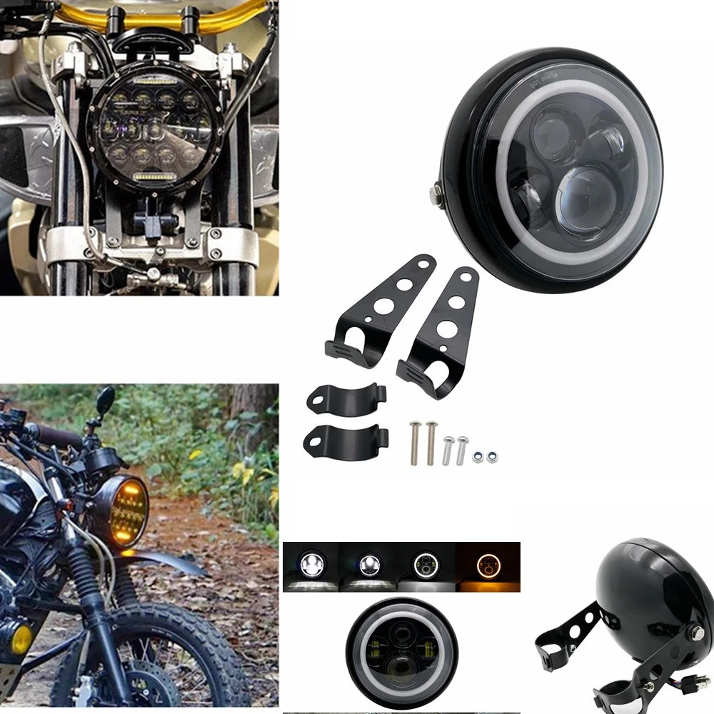 

7 inch Round headlight Projector Reflector Headlights LED driving Headlamp High / Low beam DRL/Turn for Universal Motorcycle