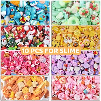 

10Pcs/bag Resin Glue Charms For Slime DIY Addition Filler For Slime Accessories Modeling Lizun additives for Slices Kids Toys