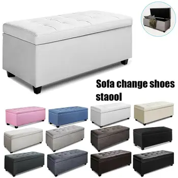 

Multipurpose Storage Box Stool Innovative Sofa Stool Storage Footstool for Clothes Shoes Toys Snacks Magazines Home Organizers