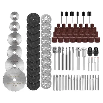 

121 Pack Rotary Cutting Wheels Tool Kit, Circular Steel Saw Blades Resin Cutting Wheels, Diamond Cutting Wheels