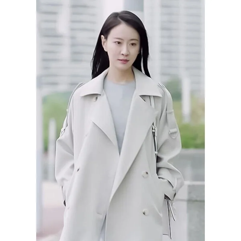 Dear Love su cheng Yang Zi, Черничный Тренч в стиле знаменитостей, средней длины, корейский стиль, свободный крой, весна и осень, Новинка