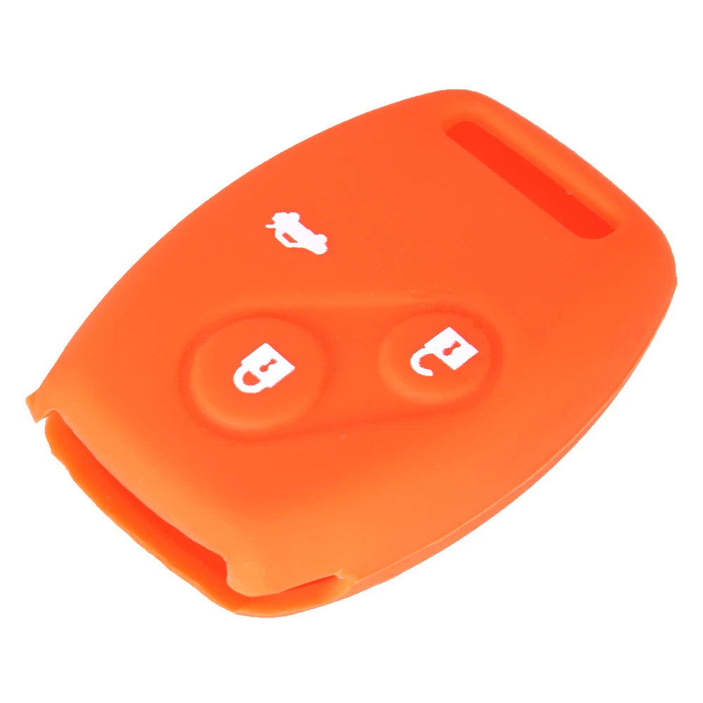 3 Buttons orange KEYYOU силиконовый чехол для ключей от машины чехол для Honda Fit Civic Jazz пилотное соглашение Freed высвобождаемый пилот StepWGN Insight Key протектор - Цвет: 3 Buttons orange