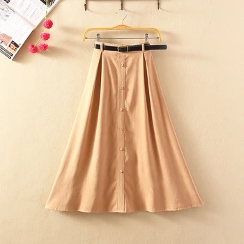 

in autumn and winter 2019 women's medium length umbrella skirt A-line skirt large swing skirt high waist half skirt