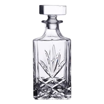 

Hellodream leaf Pattern crystal glass lead-free whiskey decanter barware Decanter for Alcohol Bourbon Scotch 25.36 oz