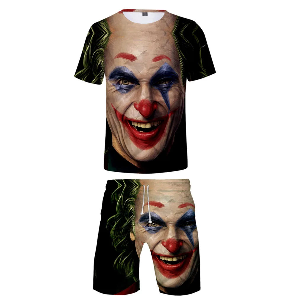 Joker, комплект из 2 предметов, Повседневная футболка с короткими рукавами и 3D-принтом, комплект из 2 предметов, крутой комплект в стиле хип-хоп