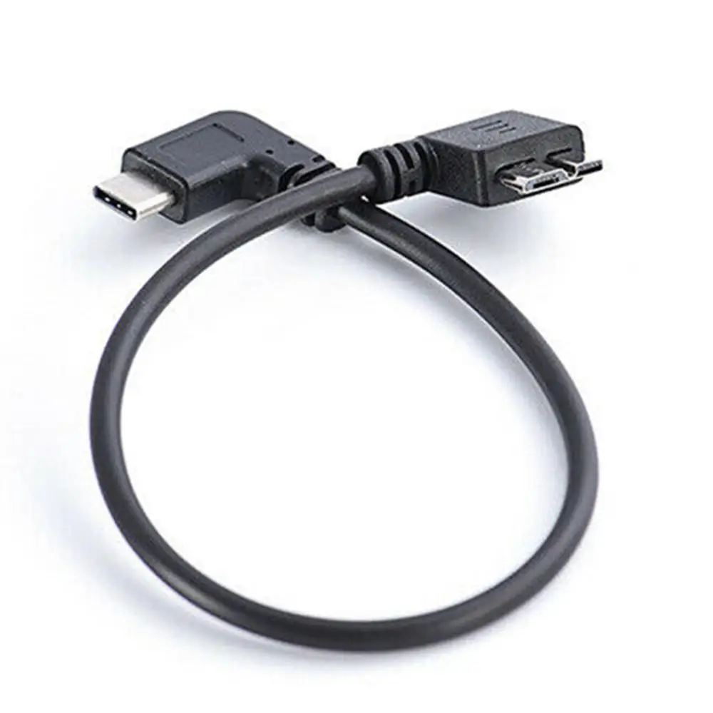 Новый Угловой кабель USB 3 1 Type C к 0 Micro B соединительный для передачи данных 90