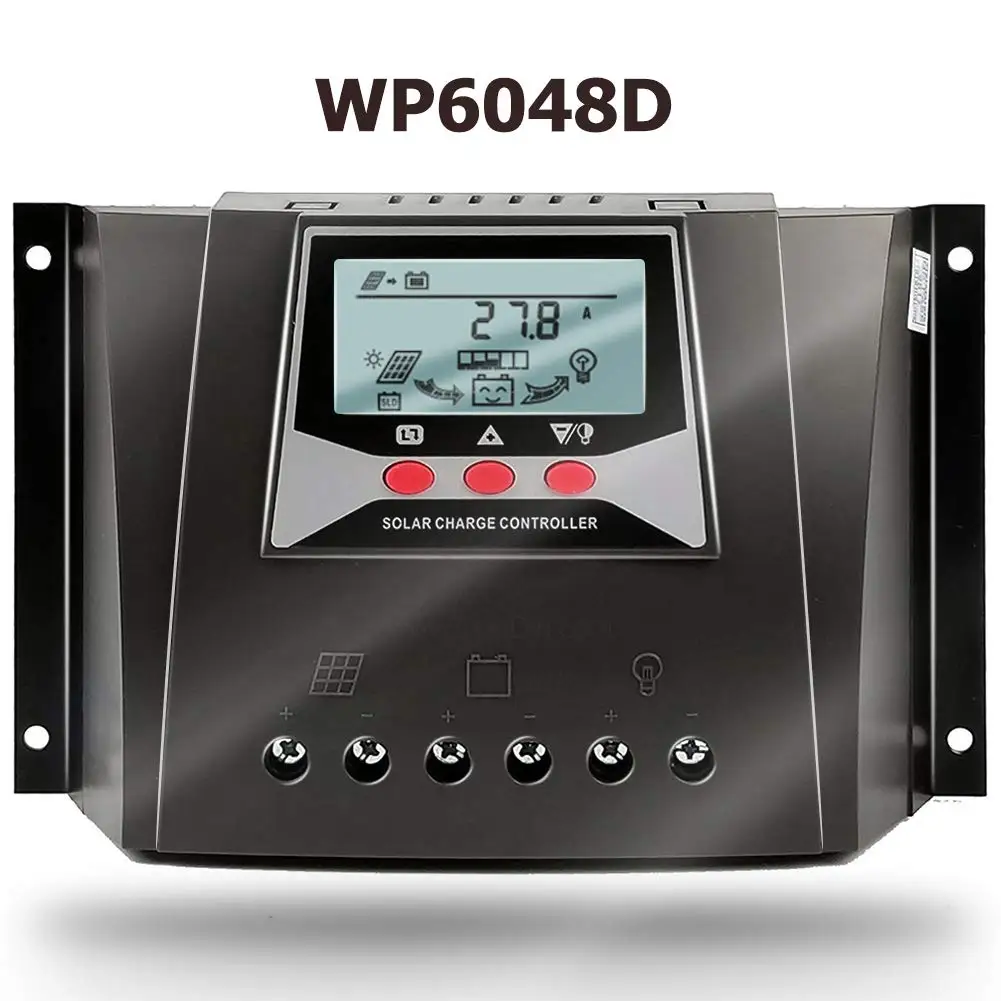 Y&H 60A PWM солнечный Контроллер заряда 12V 24V 36V 48V авто светодиодный фонарь с Подсветка ЖК-дисплей, ток заряда защита Особенности