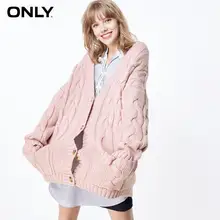 Только осень зима женский свободный крой чистый цвет вязаный свитер кардиган | 11933B507