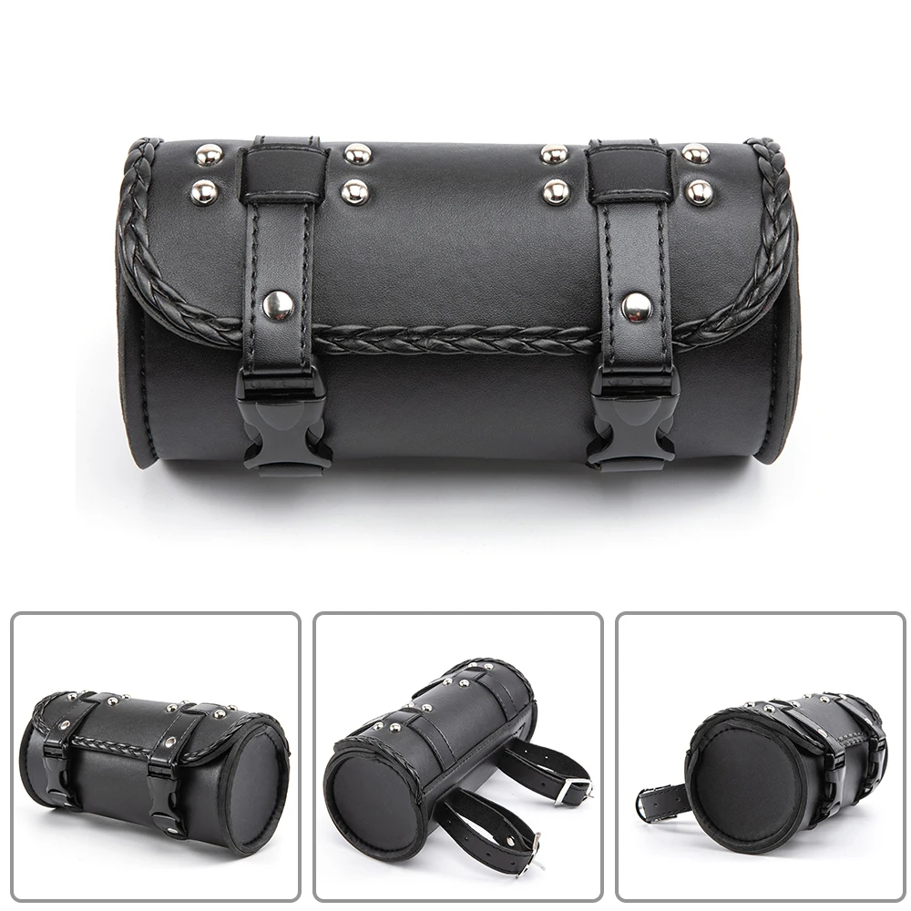 

Motorcycle Bag Saddlebags PU Leather Front Fork Tail Tool Bag Luggage For Harley Chopper Bobber Cruiser Sportster XL 883 1200