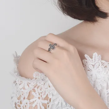 

Real Silver Color Jewelry Eagle Rings for Women Wedding Finger Open Ring Anillos Anelli