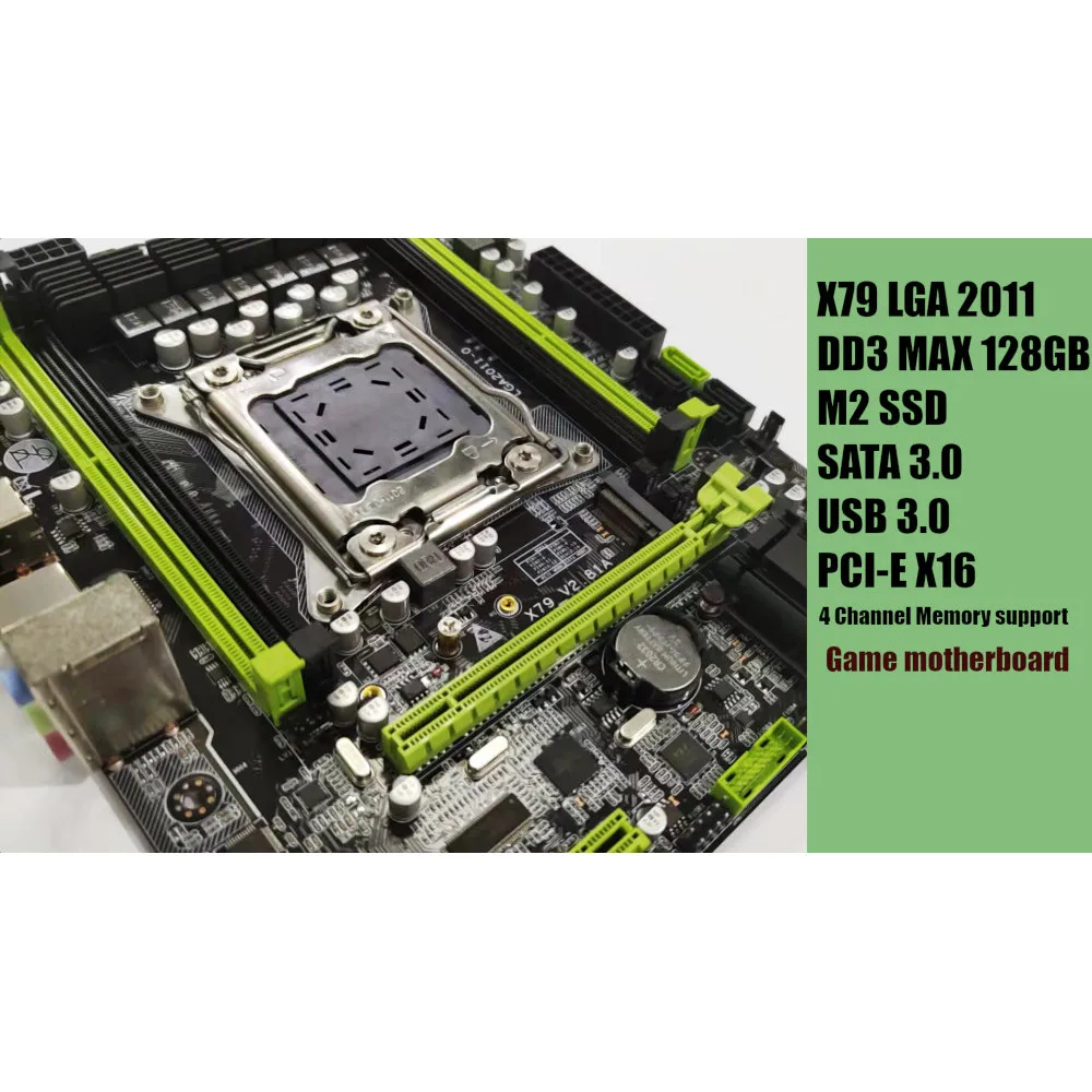 X79 LGA 2011 Micro ATX Motherboard M 2 SSD DDR3 E5 CPU SATA 3 0 PCI 5