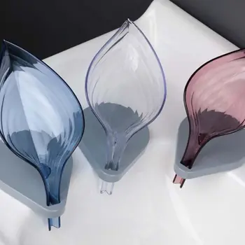 

Leaf Shape Bathroom Soap Box Dish Storage Tray Holder Non Slip Drain Case Supplies Gadgets