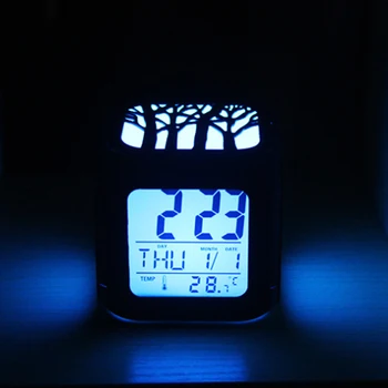 

Multifunction 3D Forest LED Digital Wall Clock Date Time Nightlight Display Table Desktop Clocks Alarm Clock For Home