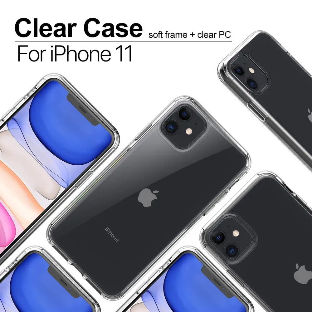 Для iPhone 11 чехол TPU рамка+ PC крышка прозрачный защитный бампер для телефона защитная крышка для iPhone 11 6,1 дюймов