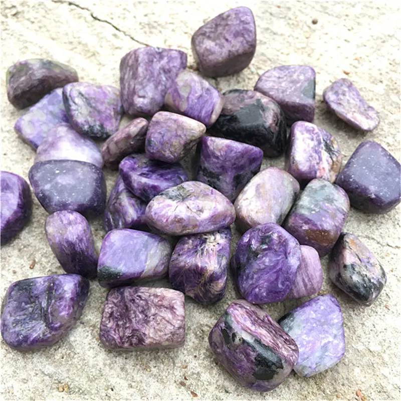 

Wholesale natural charoite tumbling stone chakra purple stone aura healing quartz crystal home decoration gift