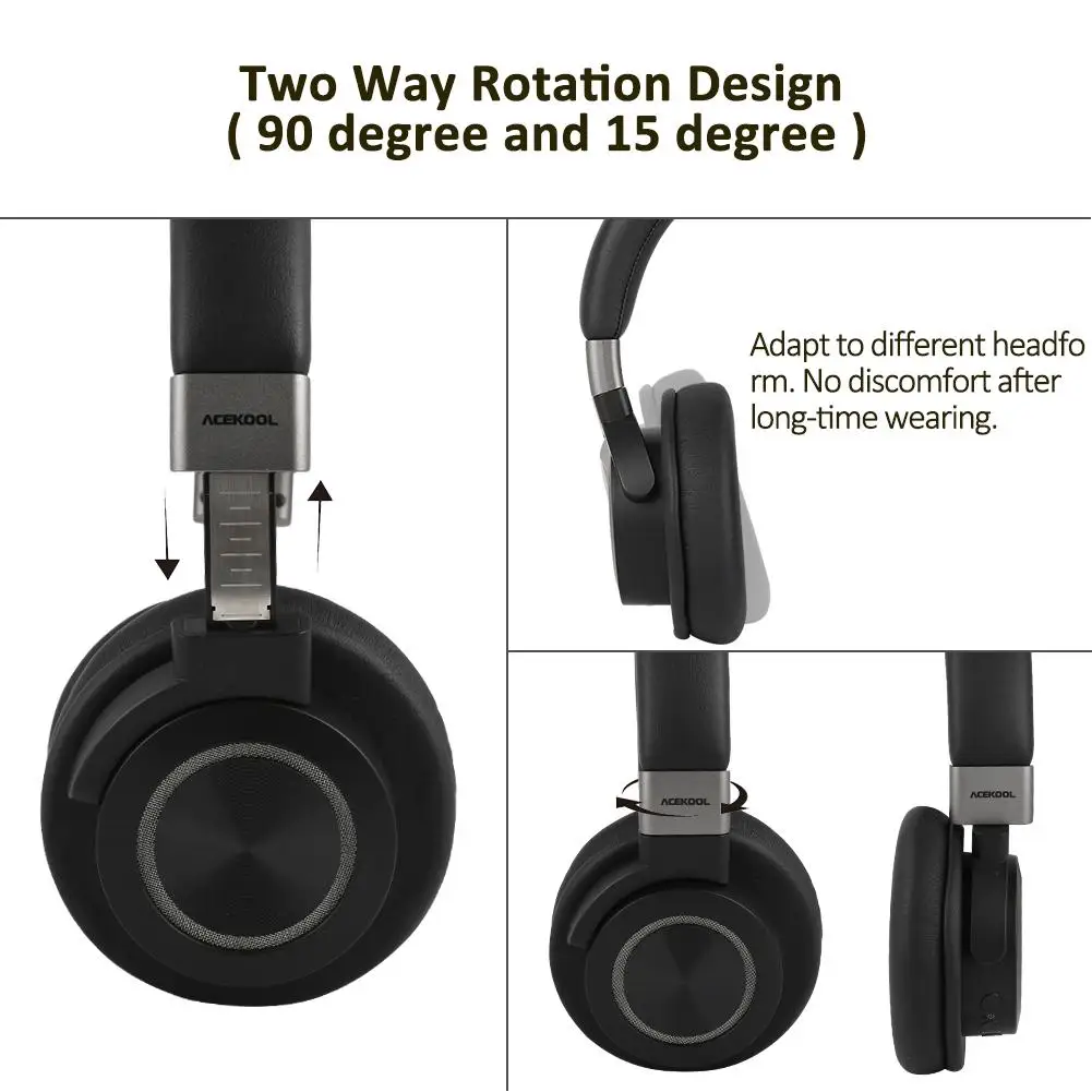 Foldable Bluetooth Headset Bluetooth 4 1 CVC 6 0 Dual 40mm Large Aperture Wired and Wireless Bluetooth Headphones with MIC