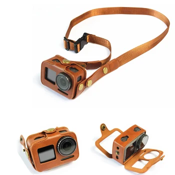 

PU Leather portable case Protective cover Housing osmo action bag strap shoulder bag for dji osmo action camera Accessories