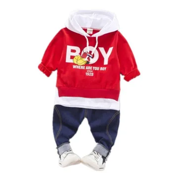 

Spring Autumn Children Clothes Suit Baby Boy Girls Fashion Letter Hooded Pants 2Pcs/sets Toddler Cotton Clothing Kids Tracksuits