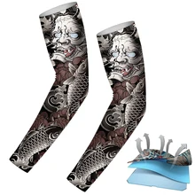 

Cycling Sleeves Ice Fabric Breathable Quick Dry UV Sun Protection Outdoor Sports Motorcycle Running Tattoo Pattern Arm Sleeves