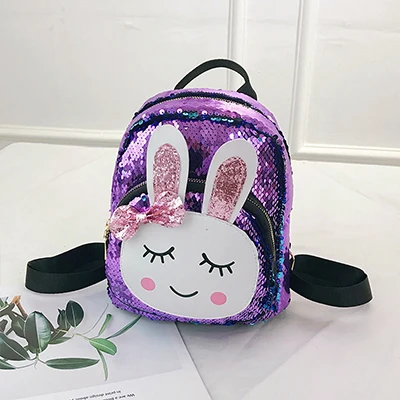 Purple Новая модная Высококачественная Детская сумка для девочек Ptgirl из искусственной кожи+ школьный рюкзак с блестками рюкзак для путешествий Mochila Sac - Цвет: Purple