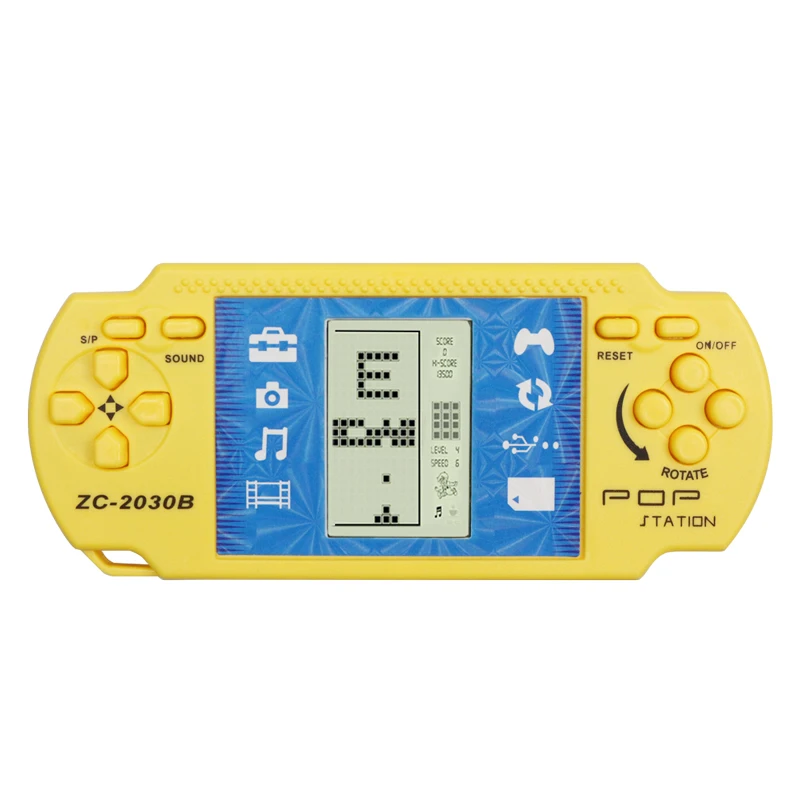Yellow 1 Тетрис Ручной игровой плеер ЖК-электронные игровые игрушки Карманная игровая консоль классическое детство для подарка - Цвет: Yellow 1
