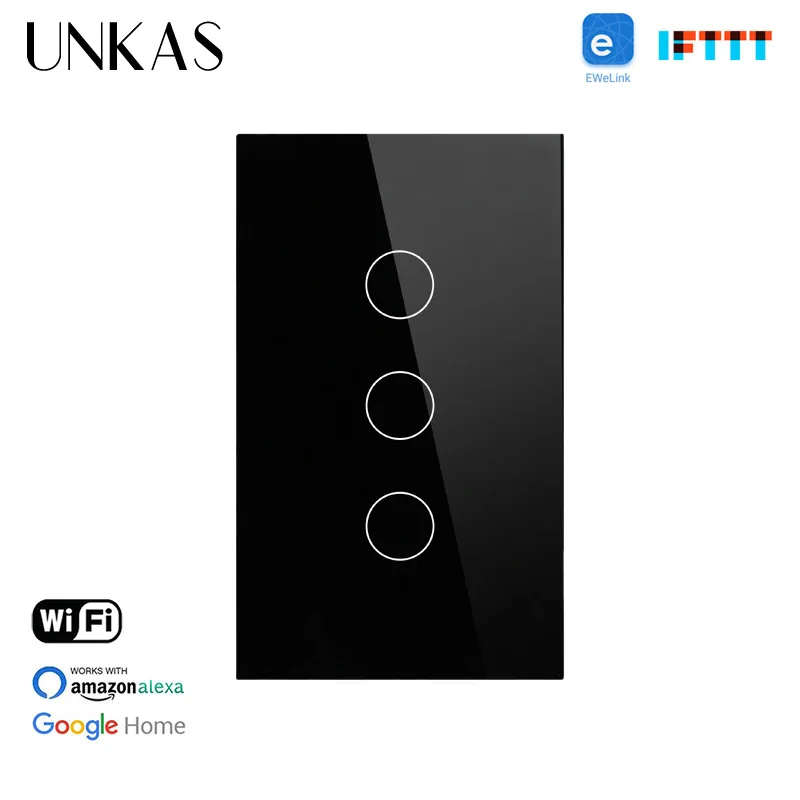 Выключатель настенный сенсорный Wi Fi 3 клавиши 1 канал|Выключатели| |