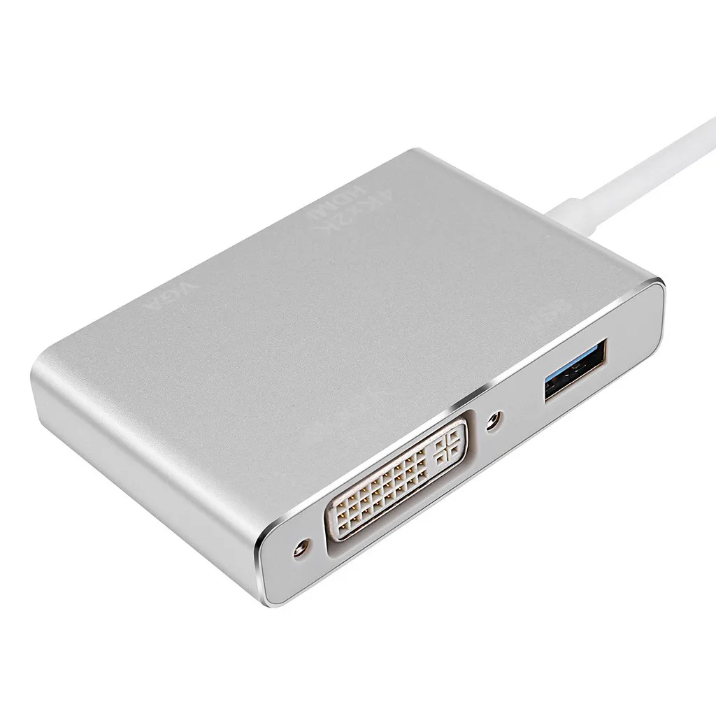 4 в 1 type-C к HDMI VGA DVI USB 3,0 кабель-адаптер для ноутбука USB 3,1 USB-C type C к HDMI многопортовый адаптер конвертер
