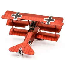 Rompecabezas de Metal 3D para niños, kit de modelo FOKKER TRIPANE, rompecabezas de ensamblaje, juguetes de regalo