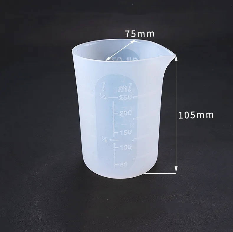 Silicone measuring cup cup DIY crystal drop glue ratio with silica gel measuring cup 100ml/250ml measuring cup can be used repea - Цвет: S034
