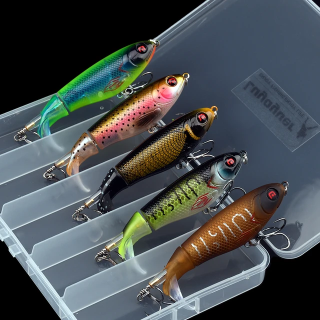 Whopper Plopper Bait Topwater Fishing Lure Frog Set Floating Pencil Popper  Hard Bait Wobbler Rotating Tail with Box