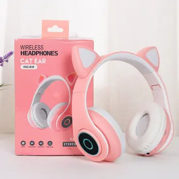 

B39 Cat Ears Headphones Bilateral Stereo Wireless Headset Headphone For Kids Girls Support Music Voice Control