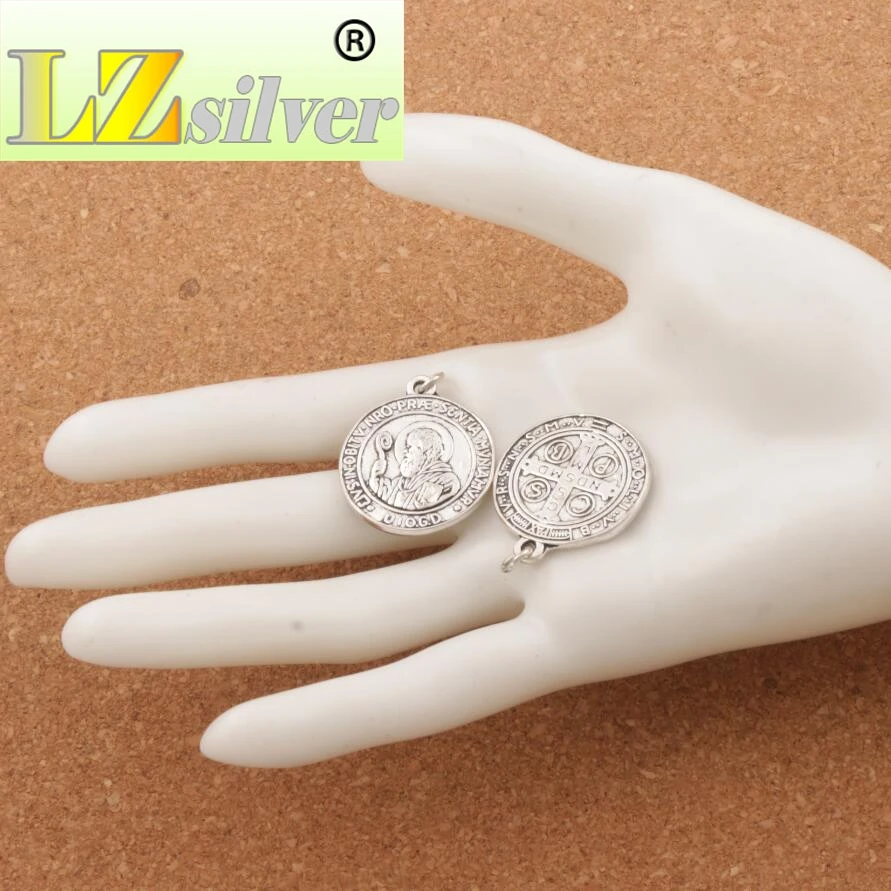 Saint St Benedict Patron Medal Cross Charms Pendants T1657 28x24.5mm 40pcs zinc alloy Pendant