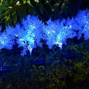 

2 Pcs Solar Rime Shape Lawn Branch Light Waterproof Warm White LED Landscape Lamp Courtyard Path Lighting Decoration
