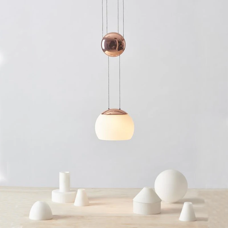 

Vintage LED Pendant Light Rotatable Dinning Room Hanging Light Fixture Rotatable Glass Ball Pendant Lamp For Study Room