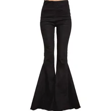 Расклешенные джинсы эластичный тонкий Рог брюки женские новые чистые Высокая талия широкие джинсы