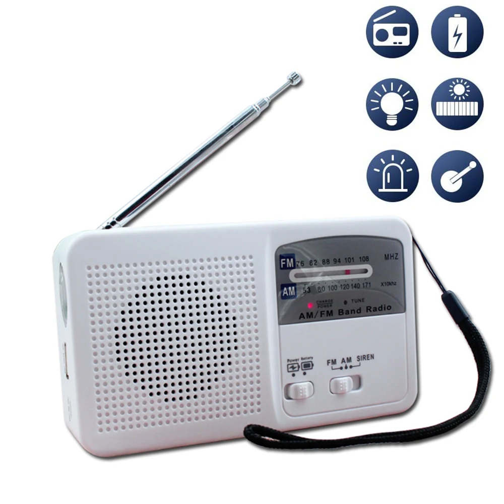 Многофункциональный портативный AM FM радио перезаряжаемый Солнечный AM/FM